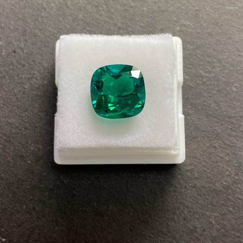 

Loose Diamonds Meisidian 11x11mm 4.9 Carat Cushion Grown Created Hydrothermal Columbian Emerald Stone