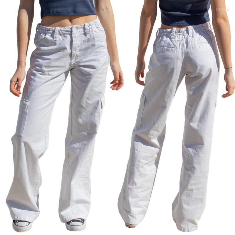 

Women' Pants Women Cargo Spring Fall 2023 Harajuku Zipper Button Closure Casual Street Solid Loose Trousers With Pockets Streetwear