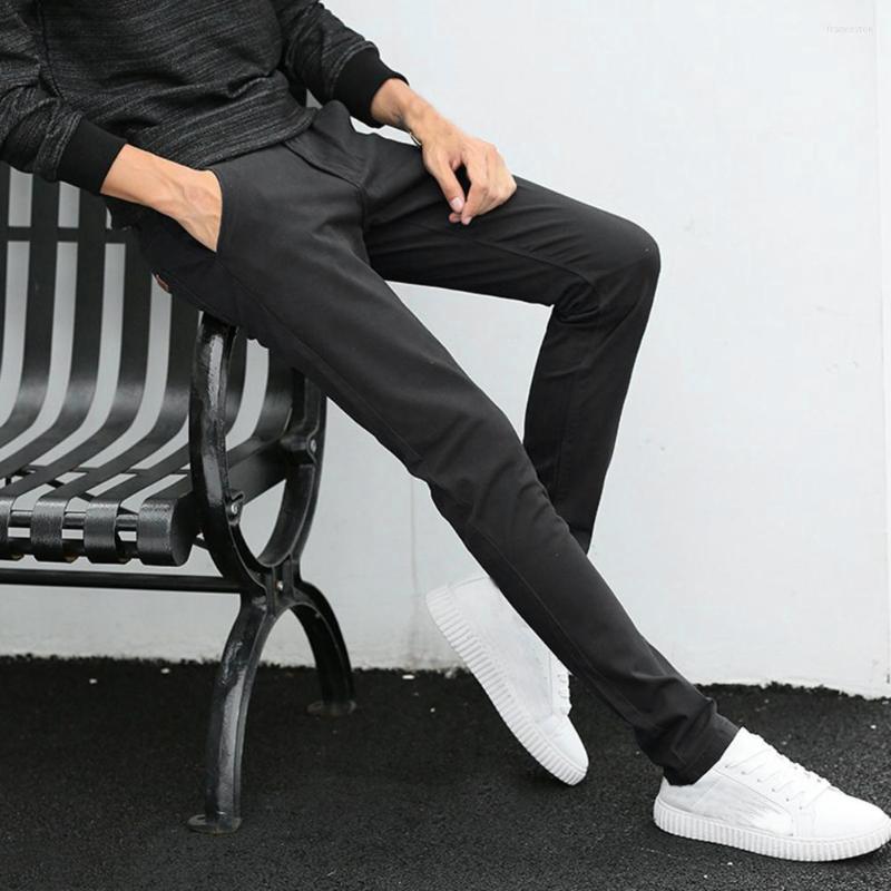 

Men's Pants Business Trousers Mid-rise Versatile Workwear Male Pure Color Casual Men Daily Clothing, Black