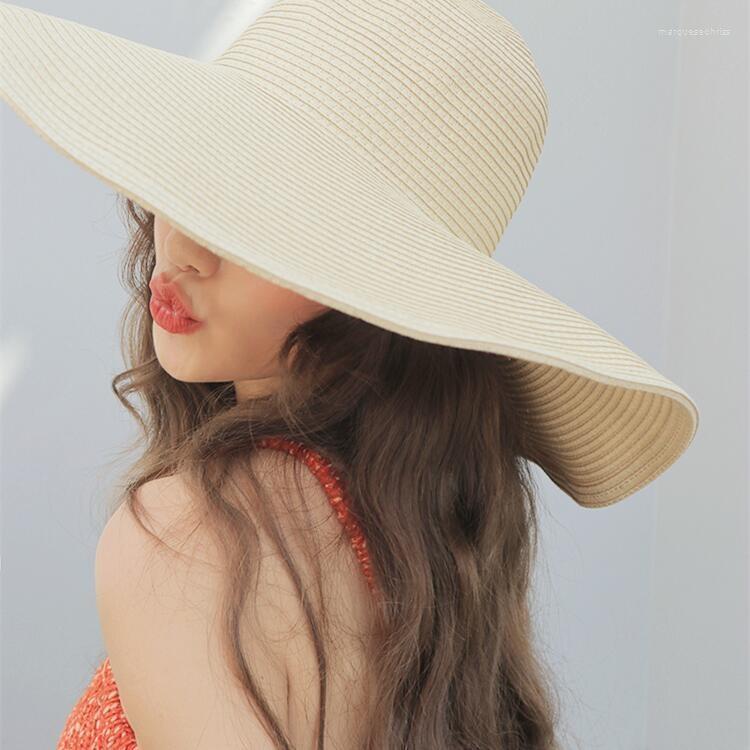 

Wide Brim Hats 2023 Simple Women White Hat Summer Black Oversized Sunbonnet Beach Cap Straw Sun 56-58Cm, Navy