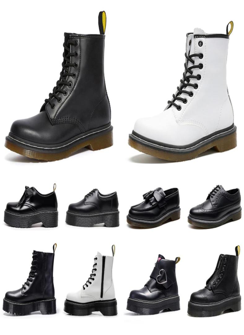 

designer boots shoes men women booties solid color black white fashion classic ankle short dr martin doc marten martines martens d1447862, Olive