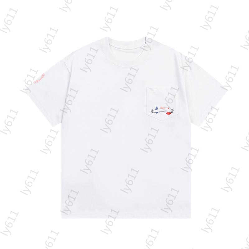 

Trendy Mens T-shirts White Spring Summer Designer Fashion Leisure Loose Simple Luxury Colorful Cross Brand Logo Printing Pure Cotton Short Sleeves, 10