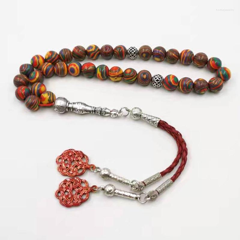 

Strand Red Malachite Tasbih 33prayer Beads Special Rosary Muslim Accessories Eid Ramafan Gfit High Quality Jewelry Bracelet Misbaha