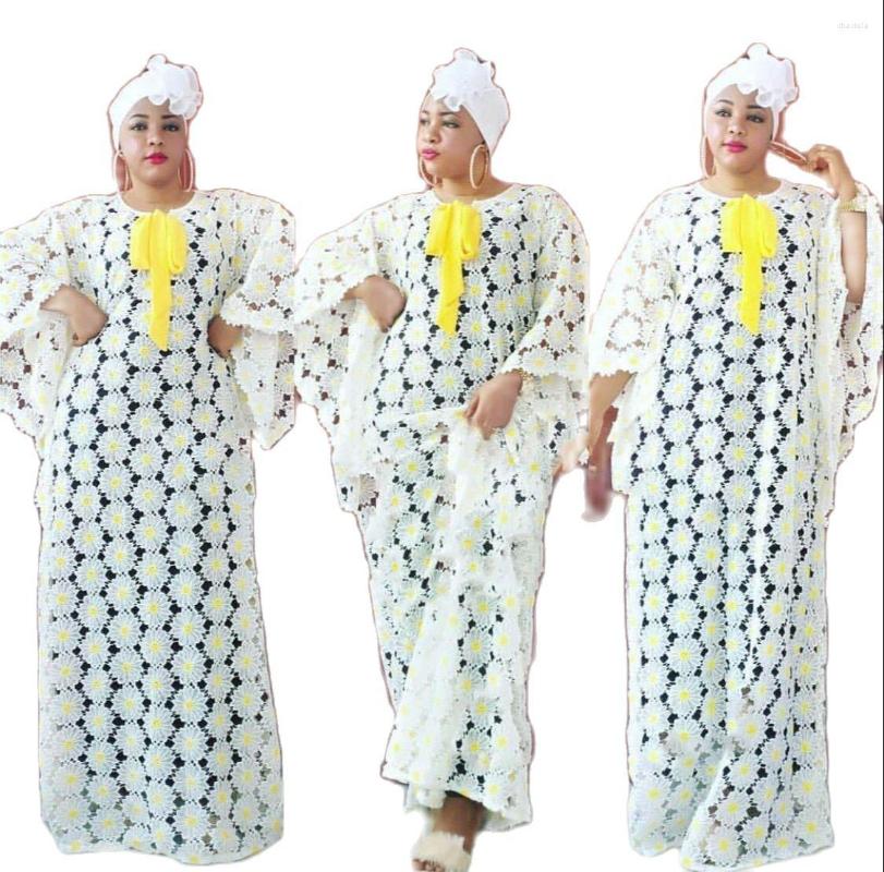 

Ethnic Clothing 2 Piece Style Classic Design African Women Dashiki Guipure Cord Lace Abaya Stylish KWA Loose Evening Maxi Dresses