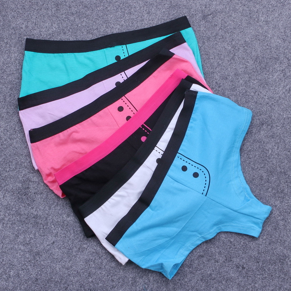 

Women's Panties 6pcs/lot Hot Cotton Boyshorts Panties Shorts Women Panties Breathable Boy Shorts Shorty Cute Underwear Sexy Lingerie 230420, Rose red
