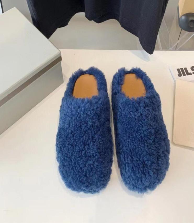 

Fashion Fur Slippers Women Round Toe Horse Hair Slides Female Black Rose Red Green Navy Mules Shoes Flat Half Slipper Woman Casual7614808