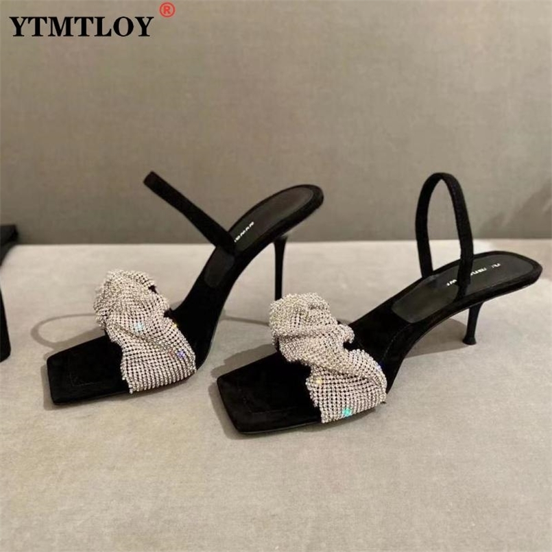 

Sandals Fashion Women Sandals Open Toe Party Pumps Thin High Heels Elegant Nightclub Dress Shoes High Quality Sandals Pumps 230419, Black 7cm
