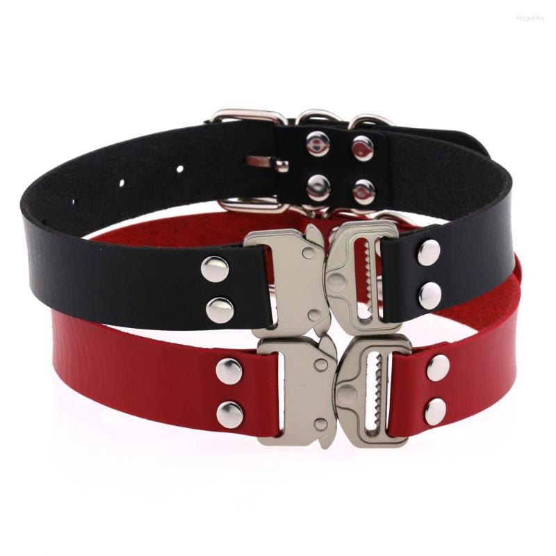 

Choker Fashion Hip Hop Necklace Personality Leather Punk Exaggerated Buckle PU Gothic Collar Men's Women's Neck Jewelry Accessories
