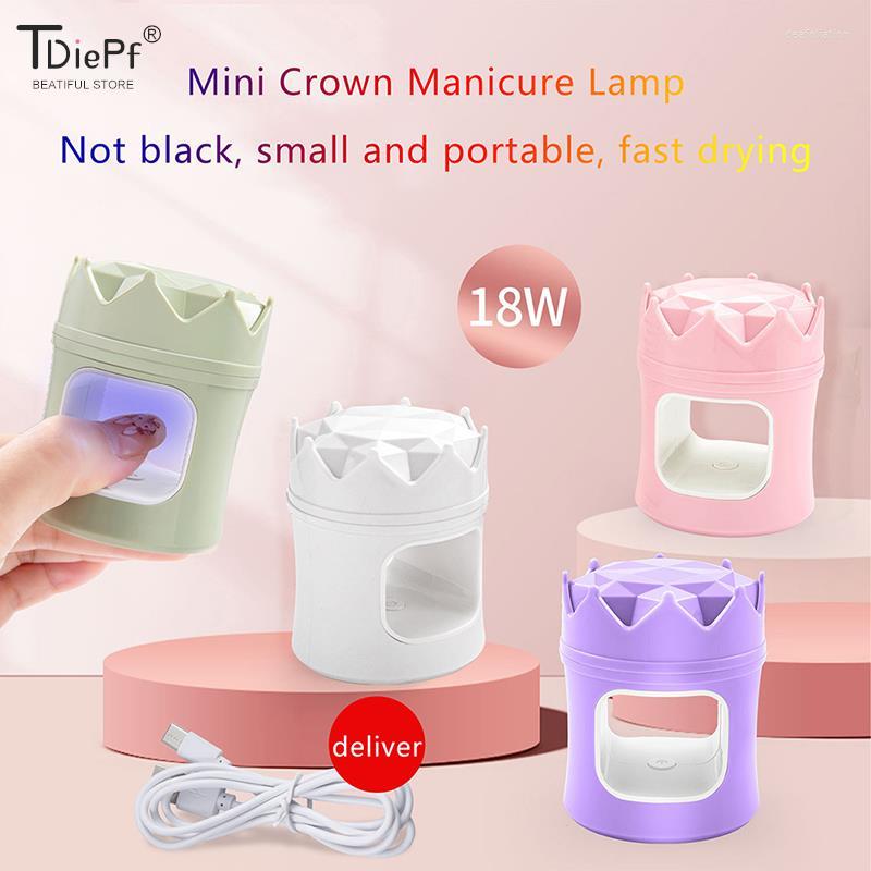 

Nail Dryers 1pcs Mini Crown Manicure 18W Dryer LED UV Lamp Micro USB Gel Varnish Curing Machine Art Equipment Manicuring Tool, Green