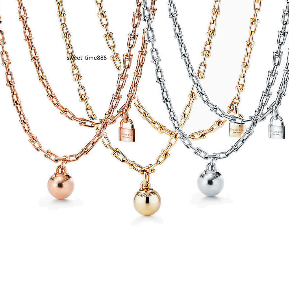 

Memnon Jewelry 925 Sterling Silver European style round ball lock necklaces For Women Pendant U-shaped Chain Necklace Gift to Lovers Wholesale