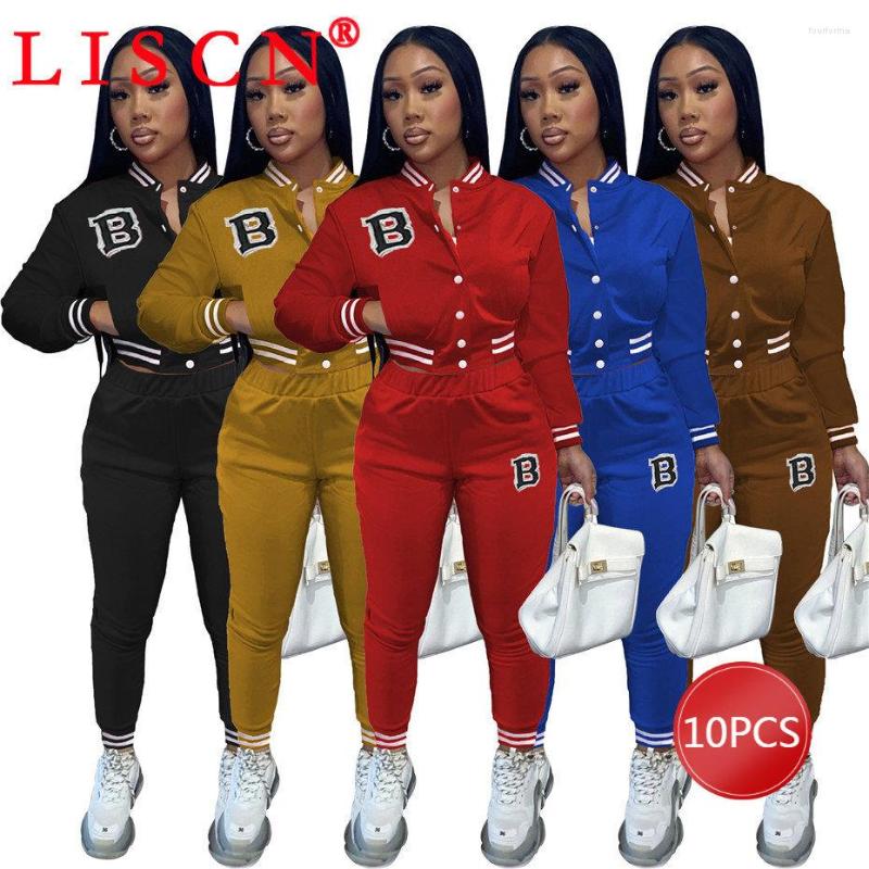 

Women's Two Piece Pants 10sets Bulk Items Wholesale Lots Baseball Uniform Outfits Set Women Sexy Patchwork Color Good Quality K7961, Red