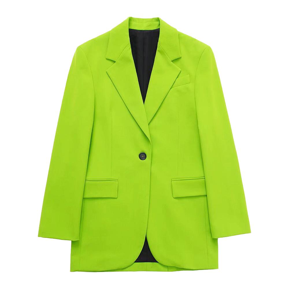 

Pants New Women Fashion Jacket Single Button solid color Blazer Coat Vintage Long Sleeve Female Outerwear Chic Veste Femme +shorts, Army green