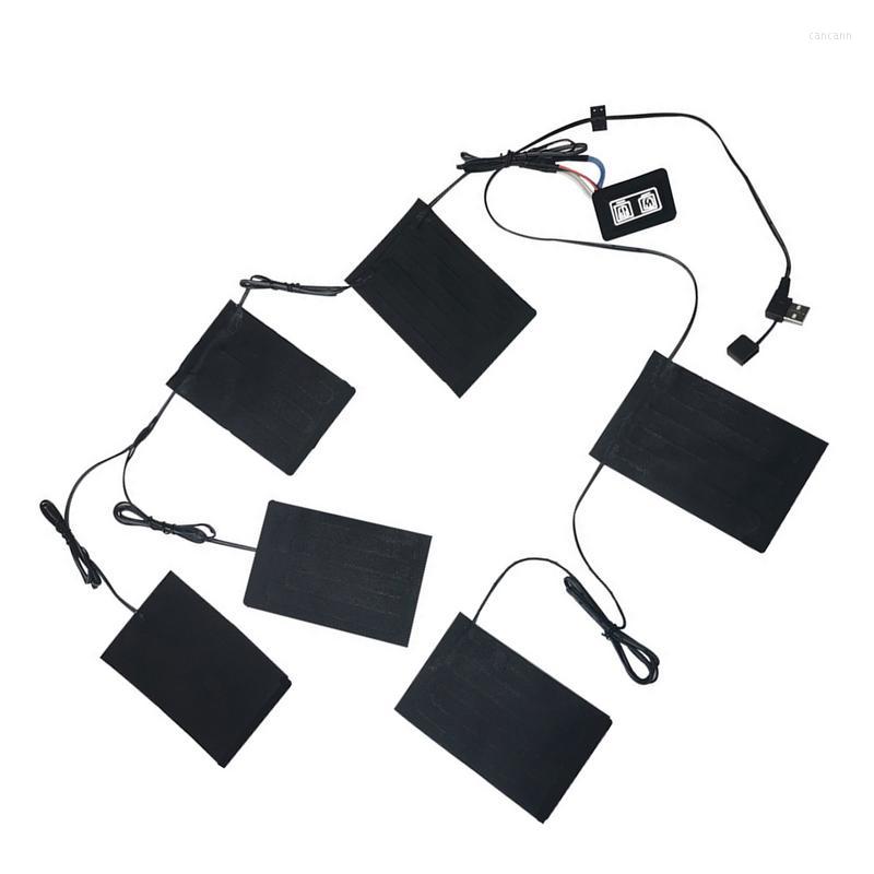 

Hunting Jackets 1 Set Clothes Heating Pad USB Charge Electric Vest Jacket Sheet Outdoor Themal Warm Winter Pads Three Speed, Red