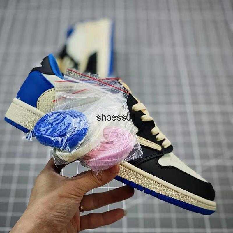 

high version low help aj tripartite joint TS lightning white blue ghost face Jumpman 1s Hao dark brown barb basketball shoes, Black purple toe