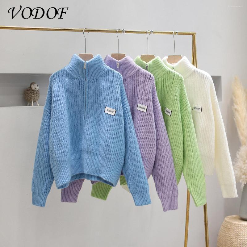 

Women's Knits VODO Thick Women's Cardigan Sweater Fashion Winter Long-sleeved Short Coat Knitted V-neck Warm Loose Solid Color, Green