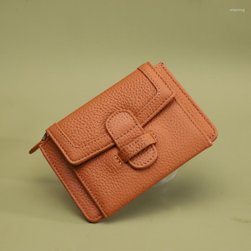 

Card Holders Holder Wallets For Women Luxury Designer Wallet Leather Bank Zipper Coin Purse Free Delivery, Brown