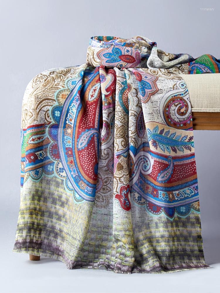 

Scarves India Imported Bohemian Ethnic Wool Shawl Scarf Dual-use Long Spring And Autumn Decoration Warm Color