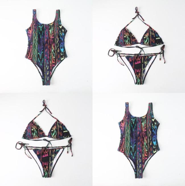 

2022 Swimwear Halter Swim Suit Womens Bikini Sexy Wear Female Hollow Monokini Black Bathing Suit Padded Swimming Solid Bodysuit2619759