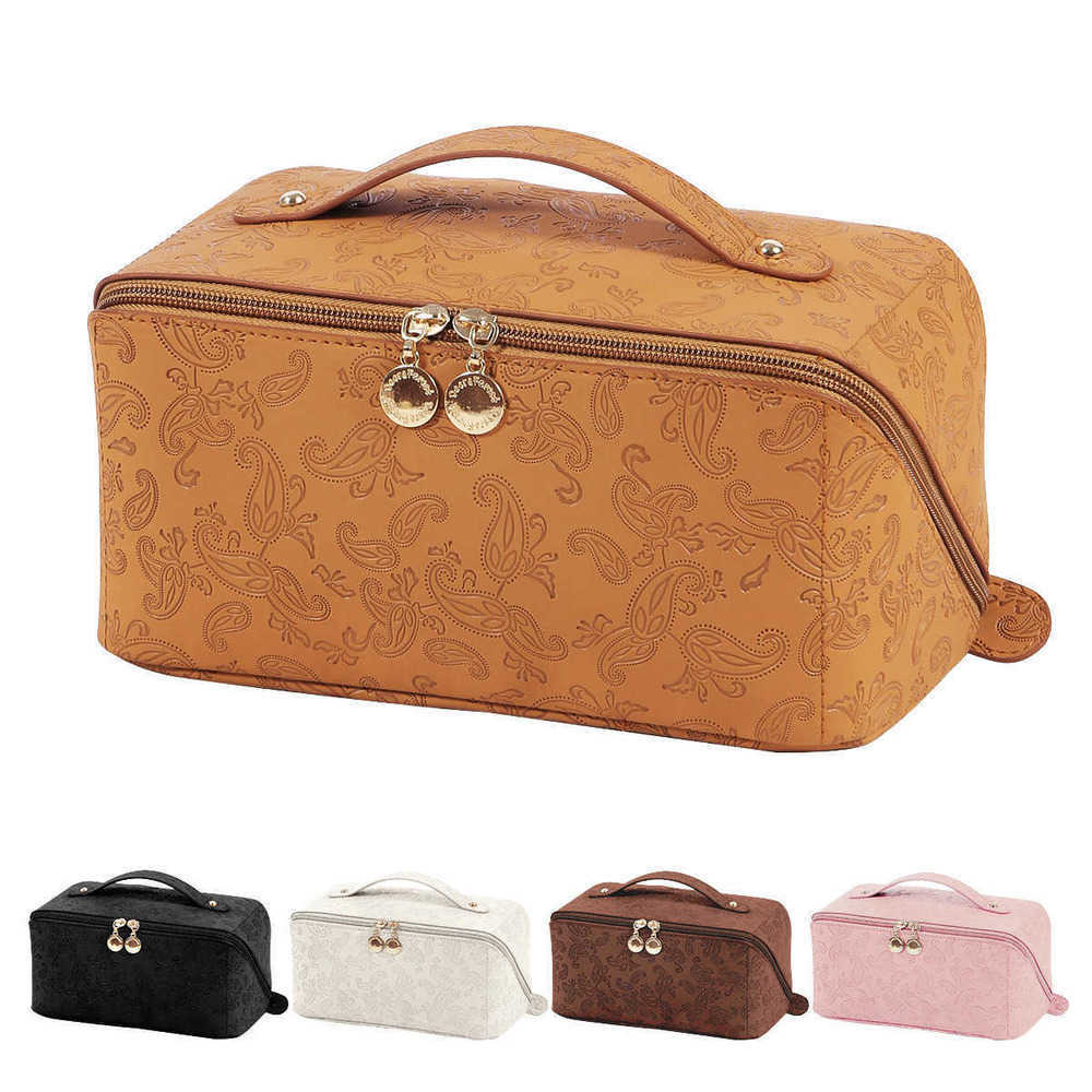 

luggage, women's makeup bag, large capacity, portable, high-end travel and washing bag 230420, Milk apricot white