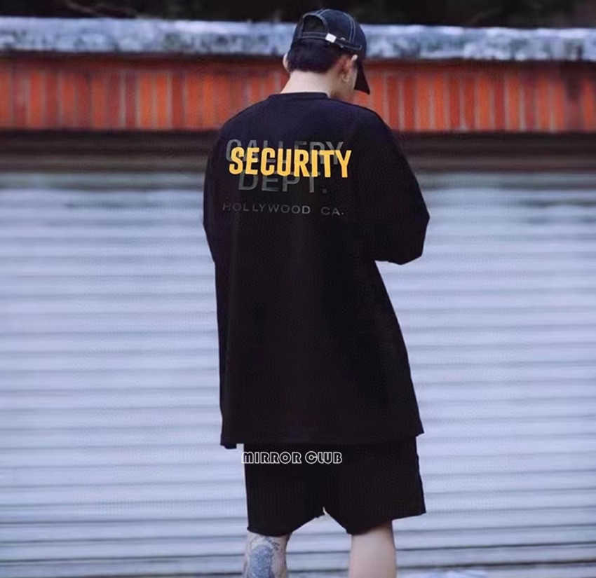 

Designer Clothing Hoodies Fashion Streetwear Galleryes Depts Security Letter Overlap Yellow Print American Street Loose fitting T-shirt Rock Sweatshirts Hip hop, Shipping fee