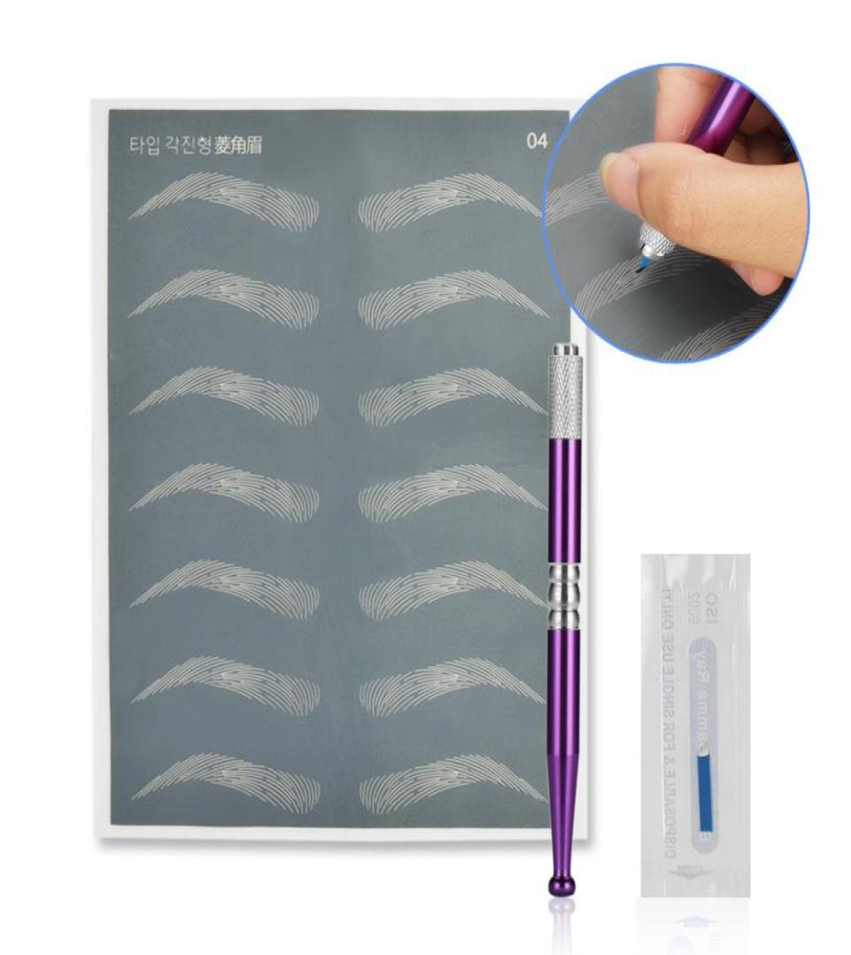 

Permanent Makeup Set Eyebrow Tattoo Fake Skin kit Tattoo Needle with Microblading Pen for Tattoo Beginners1750011