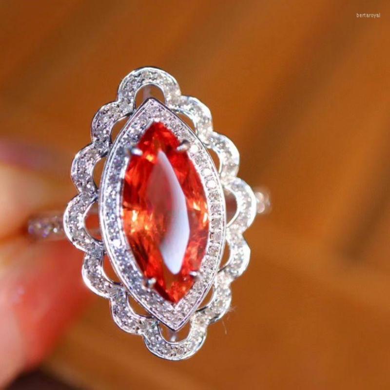 

Cluster Rings Fine Jewelry Real 18K Gold AU750 Natural Spinel 1.76ct Gemstones Diamonds Female Anniversary Gift