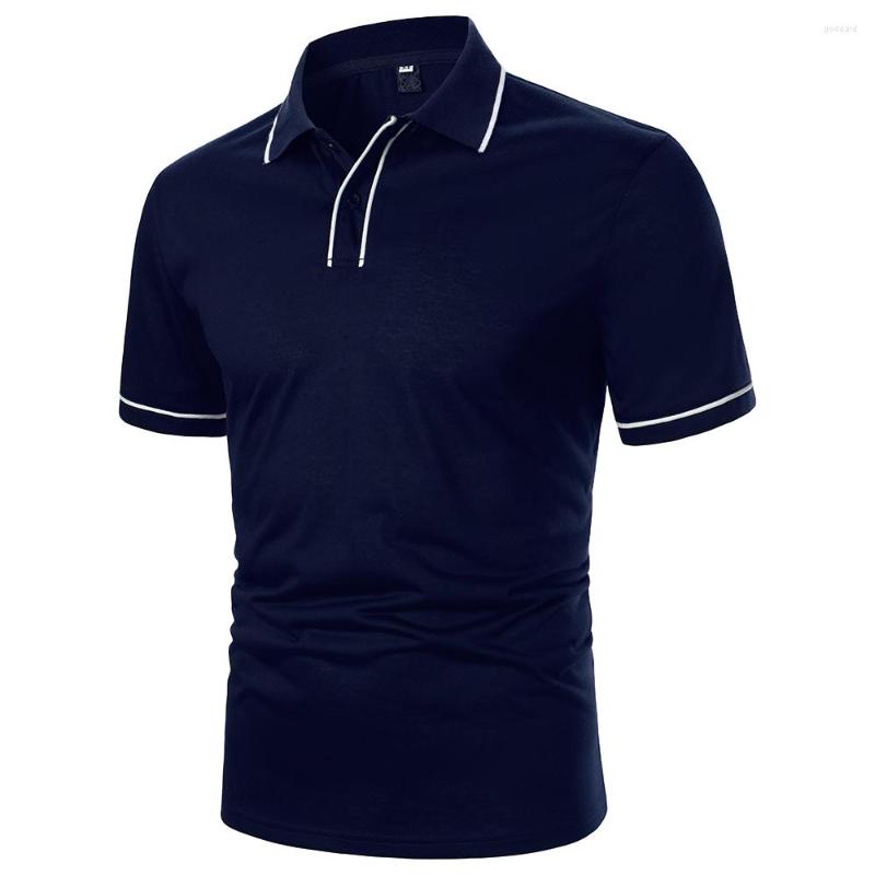 

Men' T Shirts Men Short Sleeve Polo Shirt Solid Color Tops Contrast Details Design Summer Streetwear Casual Fashion Lapel Top, Blue