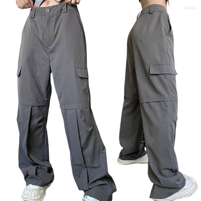 

Women' Pants Women Wide Leg Cargo Clothes Fall Winter 2023 Harajuku Trousers Pockets Solid Color High Waist Loose Streetwear