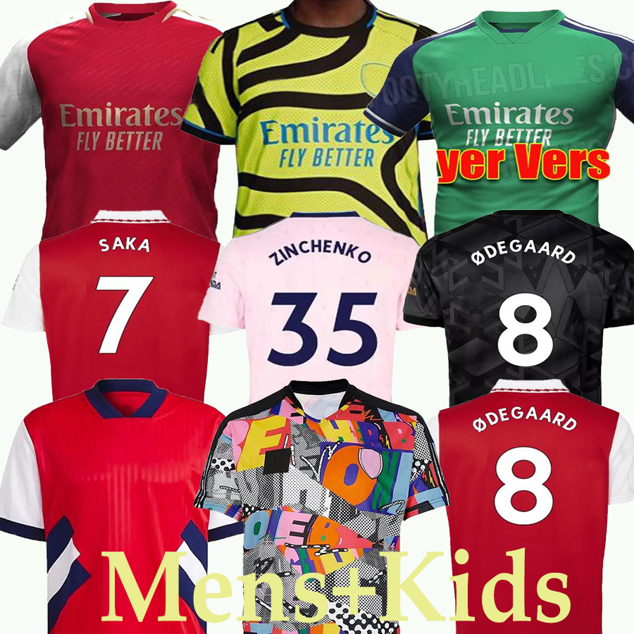 

22/23/24 SAKA Arsen G.JESUS soccer jerseys special edition Fans kids kit ODEGAARD THOMAS PEPE TIERNEY WILLIAN SMITH ROWE 2023 player football shirt kids kit, Icon