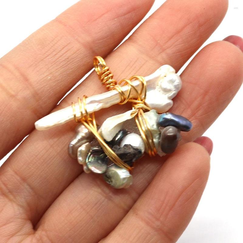 

Pendant Necklaces Exquisite Natural Pearl Irregular 30-45mm Charm Winding Fashion Jewelry Making DIY Necklace Earring Boutique Accessories