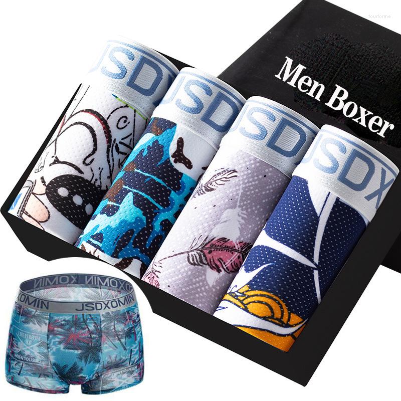 

Underpants Men's Panties Underwear Men Boxer Boxers Shorts Soft Boxershorts Short Convex Pouch Slip, N 4pcs