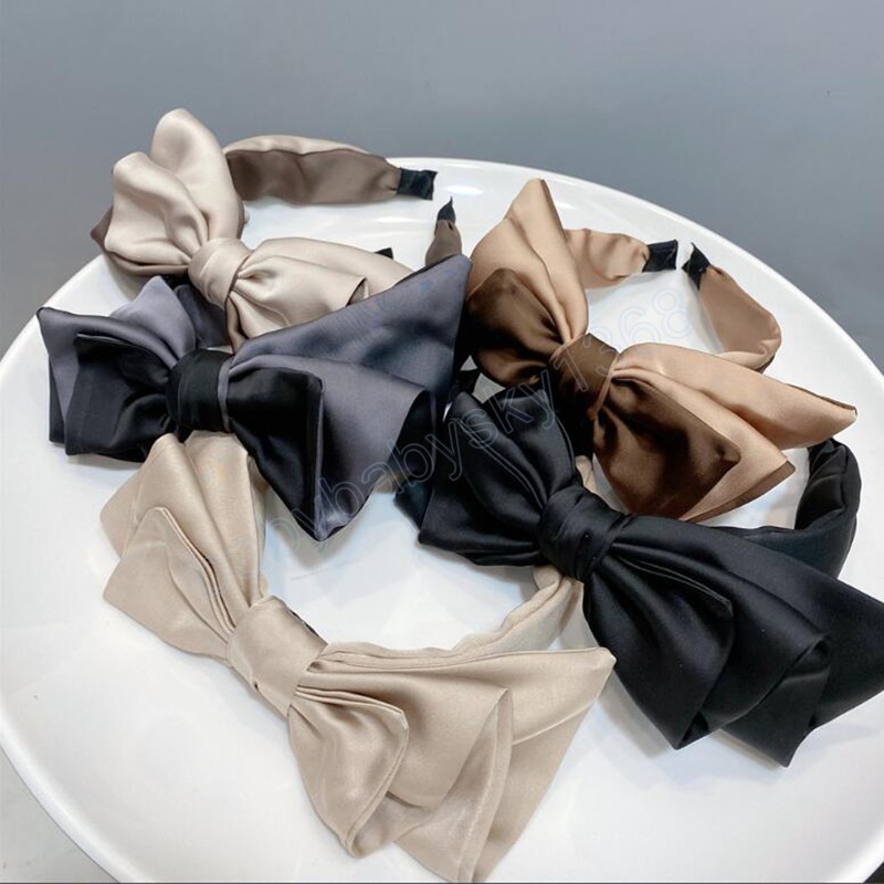 

Fashion Women Headband Three Layers Big Bow Knot Patchwork Hairband Top Quality Turban Casual Hair Accessories