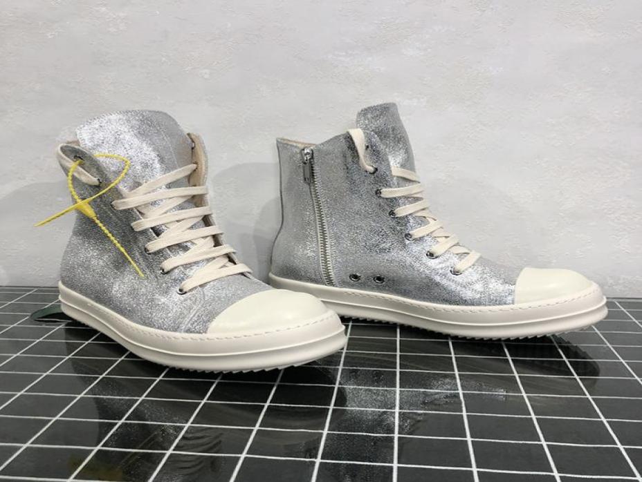 

Silver Color Men Boots 2022 Spring Chaussure Homme Fashion High Top Genuine Leather Boots 102020E503458473