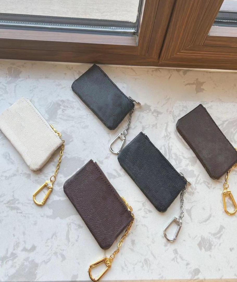 

Fashion KEY POUCH POCHETTE CLES Key Coin Purse Womens Mens Brown old flower Ring Credit Card Holder Mini Wallet Bag with box 626AP2993195, Lavender