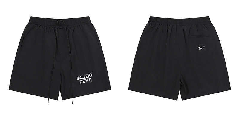 

Designer Clothing Fashion pant American Trend brand Galleryes Depts Embroidered Beach Pants High Street Men's Women's Elastic Drawstring Mesh Shorts Summer, Black