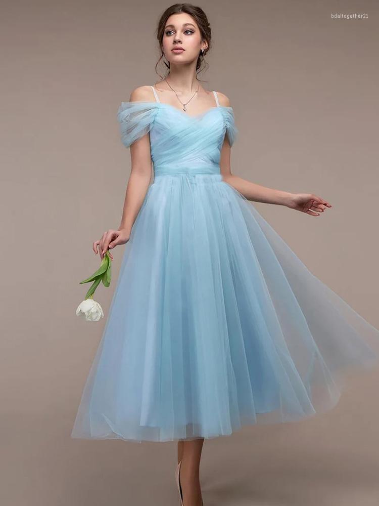 

Casual Dresses Temperament Tulle Soild Silm Bridesmaid Dress For Woman Fairycore Bow Taping Ball Gown High Waist Slash Neck Birthday Outfits, Green dress