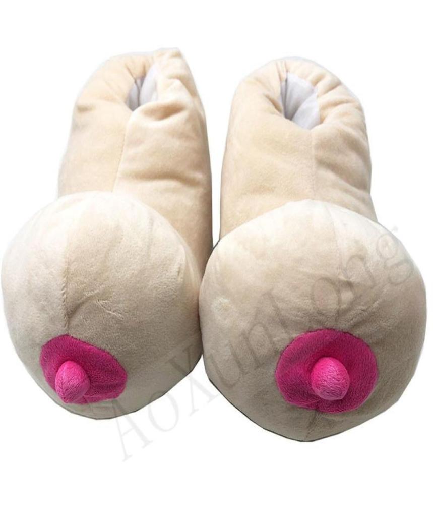 

Slippers Winter Warm Home Women Breasts Indoor Shoes Woman Prank House Slipper Lovers Bedroom Fun  Ladies Slide7221637, Red