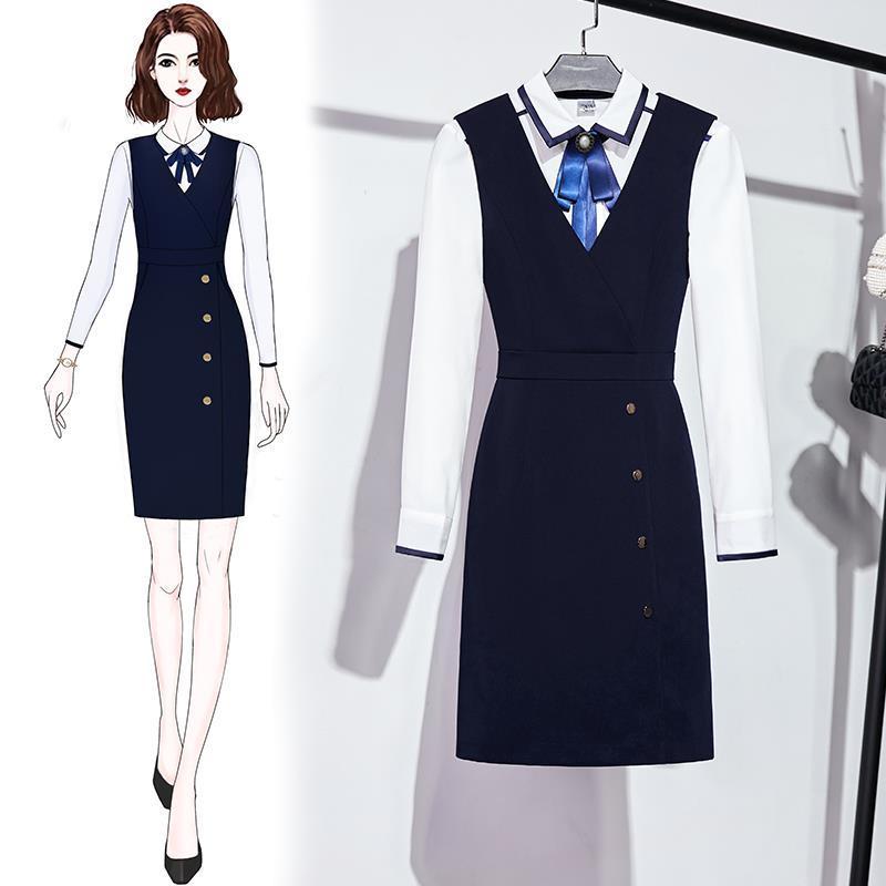 

Pants 2022 OL PROFESSIONAL WAISTCOAT DRESS WOMEN HOTEL FRONT DESK RECEPTION UNIFORM SHIRT TWO PIECE WORK CLOTHES SUIT FORMAL GENUINE, Long sleeve shirt