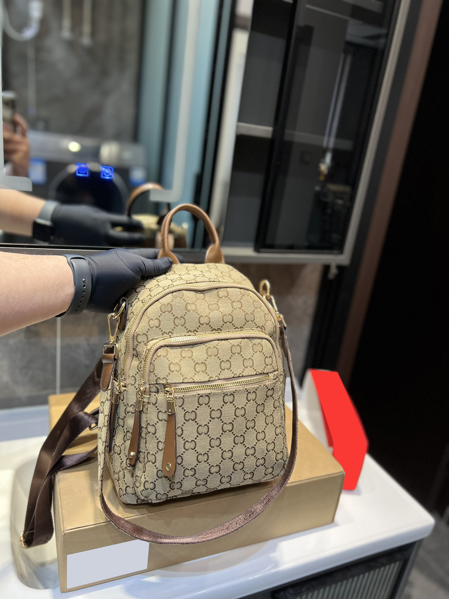 

Fashion diaper backpack Large travel backpack for men and women carry on backpack hiking backpack waterproof sports school laptop backpack Retro backpack travel, Black-no packaging box