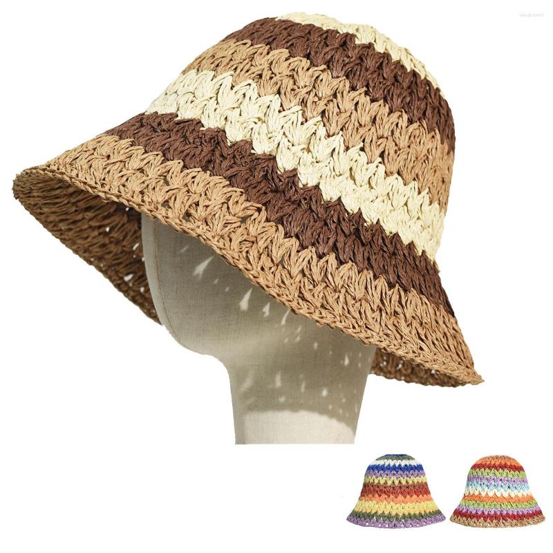 

Wide Brim Hats Foldable Handmade Fisherman Straw Hat Sunscreen Sweet Summer Vacation Casual Holiday Women's Girls Fashion Bucket Beach