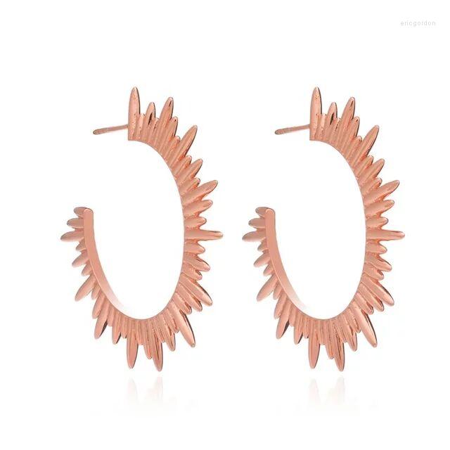 

Hoop Earrings 2023 Design High Quality Punk Hollow Big Circle Huggie For Women Female Fashion Polishing Party Jewelry