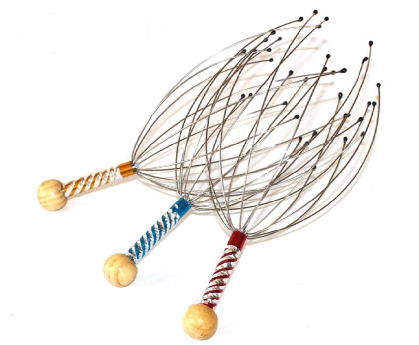 

50pcs Pro Head Neck Scalp Relax Massager Stainless Steel Head Massage Octopus Equipment Stress Release Tool1102684