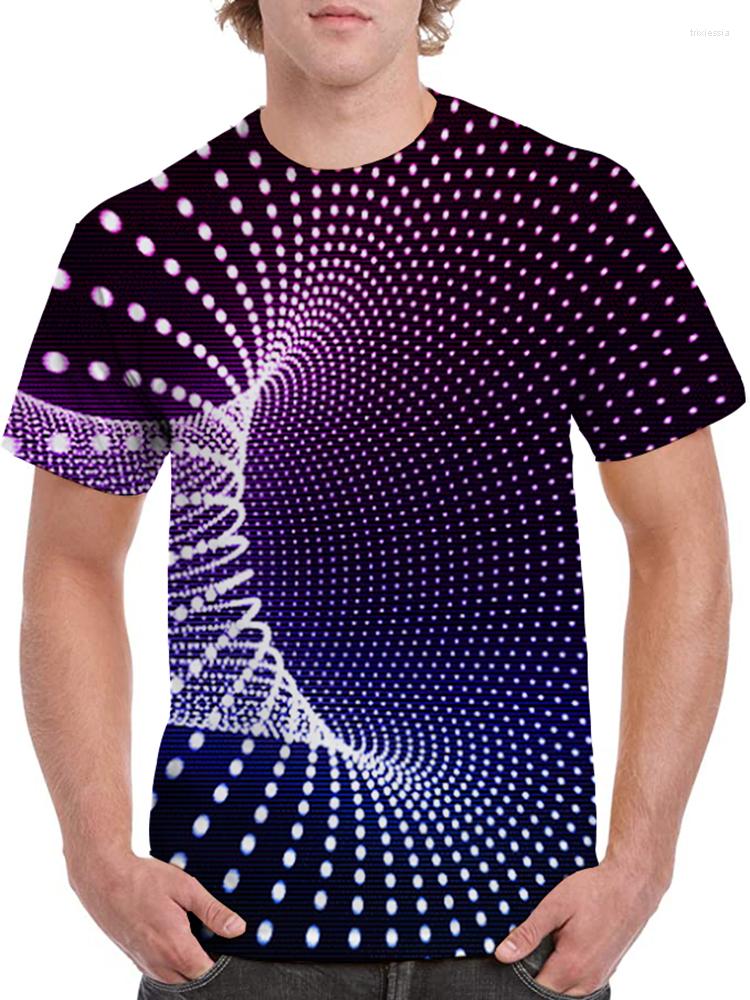 

Men's T Shirts UNEY Science Tees For Men US Size 3D Shirt Pattern Swirl Tops Summer Data Vortex Top, Psychedelic