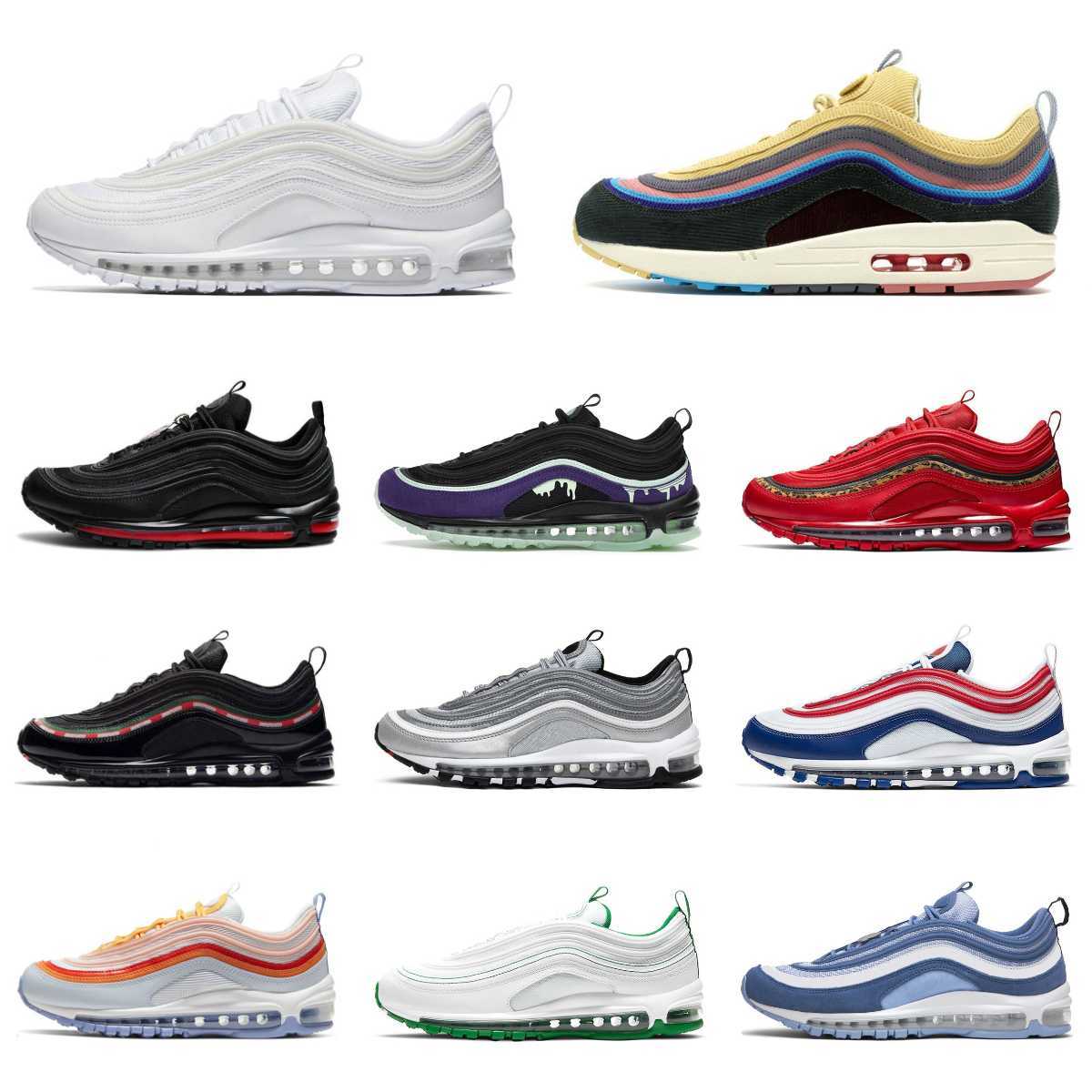 

2023 Classic Sean Wotherspoon 97s Mens Running Shoes AirMaxs 97 Vapores Triple White Black Golf NRG Lucky Good MSCHF X INRI Jesus Celestial Men Women Trainer Sneakers, Please contact us