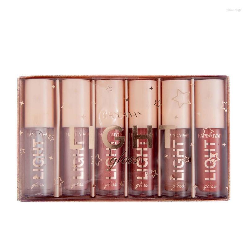

Lip Gloss 6 Colors Glossy Lipstick Set Pigmented Liquid Transparent Glass Gift Moisturizing Nourish Plump Lips