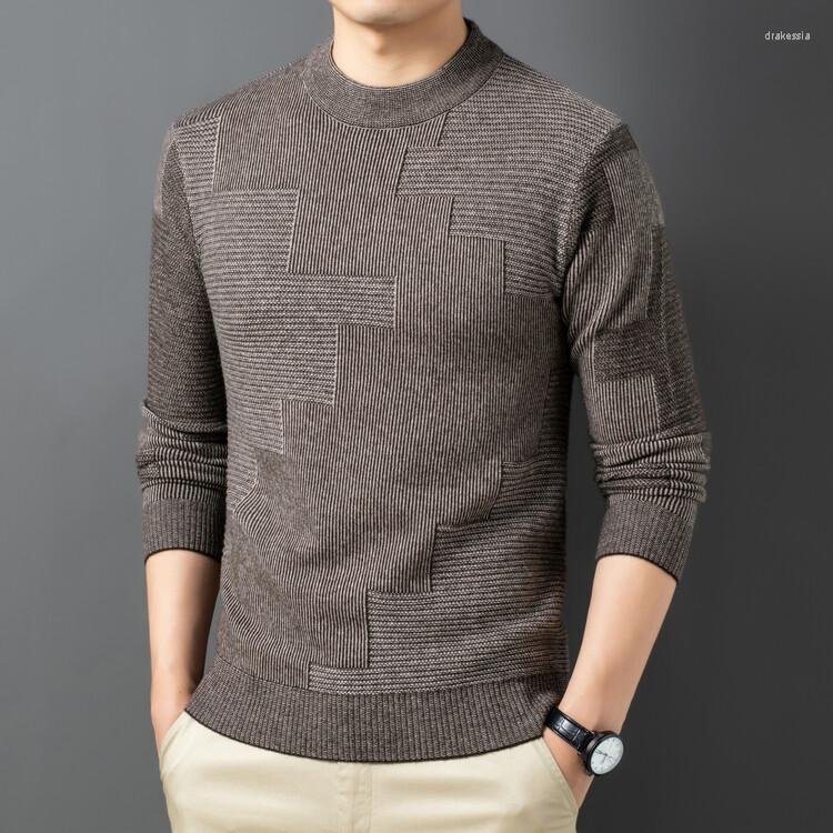 

Men' Sweaters Men High Quality Wool Pullovers 2023 Autumn Winter Man Warm, Khaki