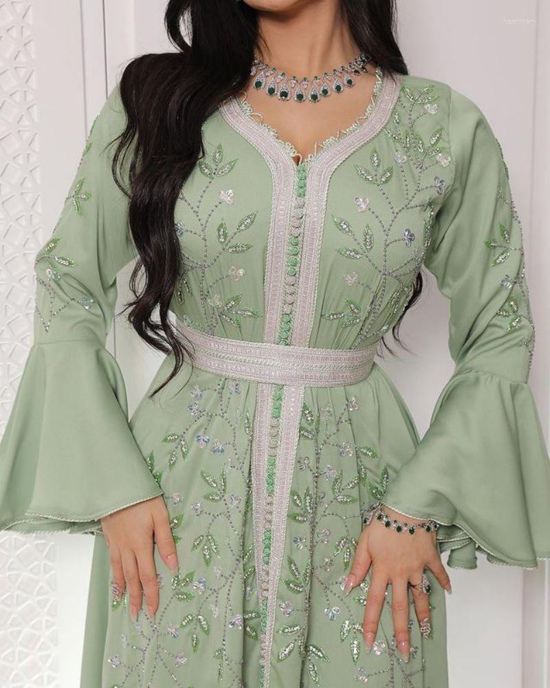 

Ethnic Clothing Luxury Wedding Evening Party Maxi Abaya Women's Dress Cardigan Kimono Muslim Robe Gowns Vestidos Eid Ramadan Islamic