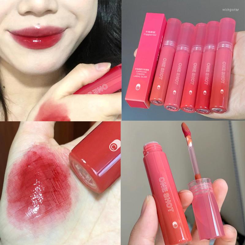 

Lip Gloss 5 Colors Peach Mirror Water Nude Liquid Lipstick Dark Red Moisturizing Long Lasting Make Up Tint Korean Cosmetics, 05