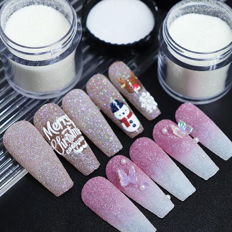 

Nail Glitter 1 Box Shiny Sugar Powder For Christmas Snowflake Design Dipping White Black Candy Coat Effect Pigment Dust Supplies