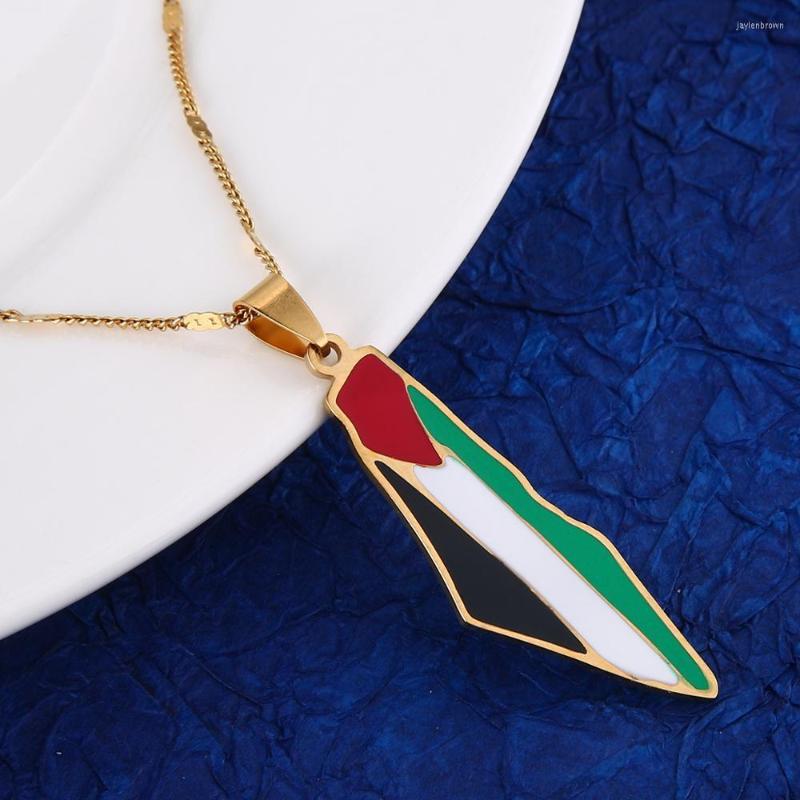

Pendant Necklaces Stainless Steel Enamel Israel Map Necklace Jewish Trendy Women Charm Jewelry